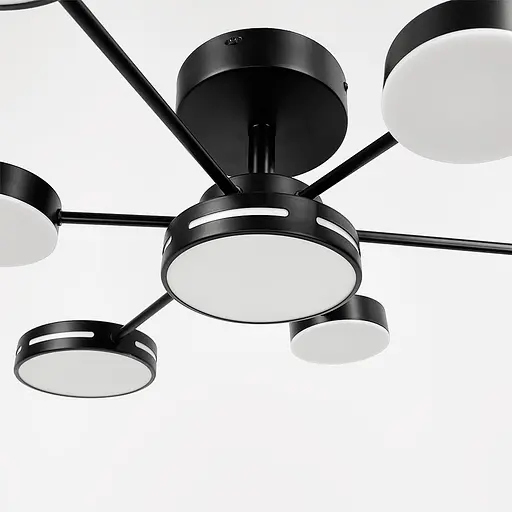 Черная светодиодная люстра Ø 70 см 55 Вт | Ст. 77033/4+3 BK | Line F - фото 5