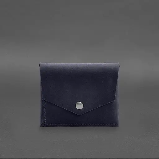 Кожаный кошелек mini 3.0 (кард-кейс) синий Crazy Horse - фото 7