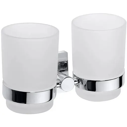 Склянка з тримачем Bemeta Beta подвійна скло 132110022 білий - фото 1