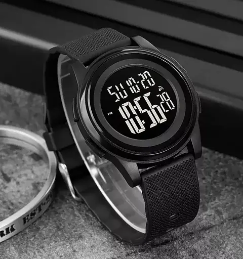 Спортивные наручные часы Skmei 1895 (Черный с черным циферблатом) - фото 4