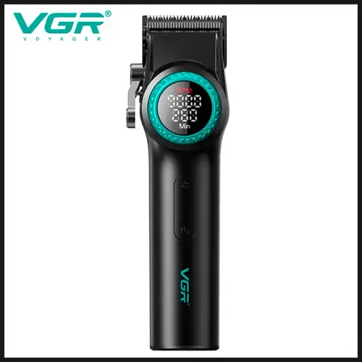 Аккумуляторная машинка для стрижки VGR V-001, 10 насадок, 9000 RPM, АКБ 4600 mAh, LED дисплей - фото 5