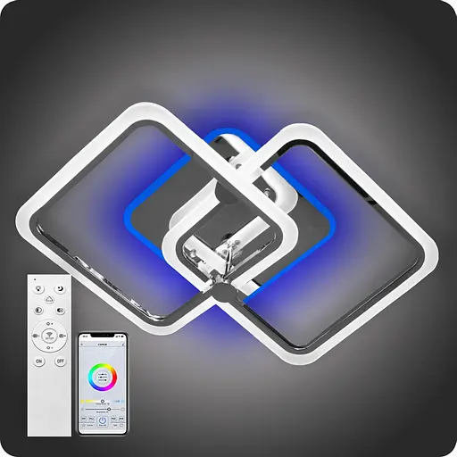 Люстра світлодіодна 517 Light 3color з пультом 80Вт Хром (02093) - фото 1