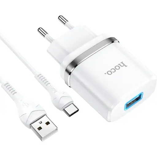 Блок питания с кабелем Type-C Hoco Ardent N1 12 W белый - фото 1