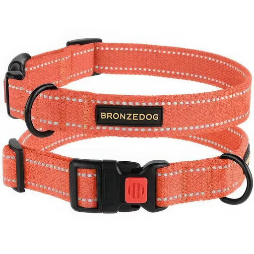 Нашийник для собак Barksi Сotton М 30-40х2 см помаранчевий - фото 1