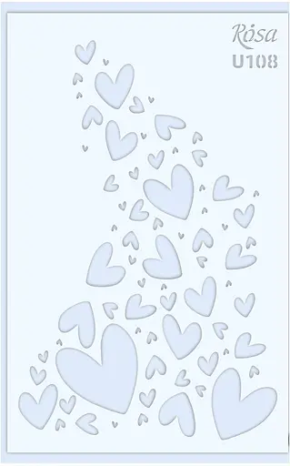 Трафарет багаторазовий універсальний №U108 серія Love 13х20см прозорий 0,5мм Rosa TALENT - фото 1