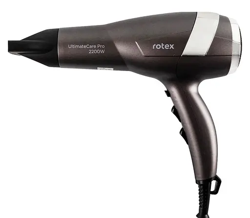 Профессиональный мощный фен Rotex RFF220-R UltimateCare Pro с диффузором и концентратором, 2000 Вт, серый - фото 3