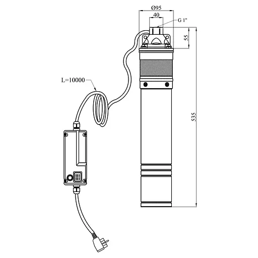 Насос глибинний відцентровий Agua 4SKM 150 з пультом (CV035070) - фото 6