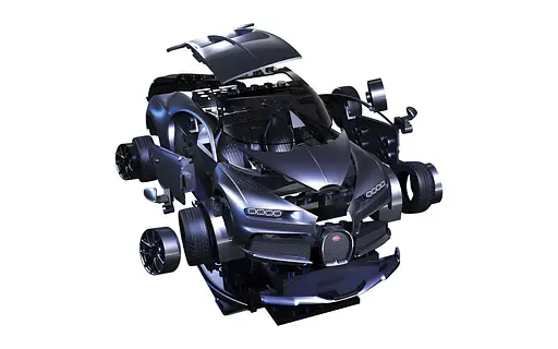 Конструктор дитячий автомобіль Bugatti Chiron - Black Airfix QUICKBUILD J6025 - фото 2