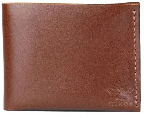 Кожаный кошелек Mini с монетницей светло-коричневый - фото 1