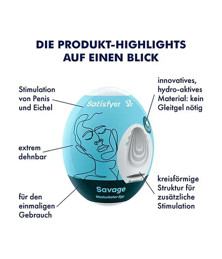 Мастурбатор яйцо Satisfyer Egg Single Savage белый - фото 3