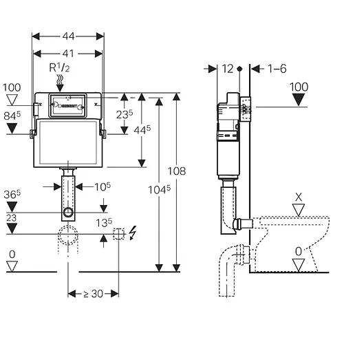 Смывной бачок скрытого монтажа Geberit Delta 109.100.00.1 - фото 3