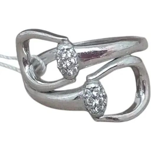 Срібне кільце Агні ГОРЕЛЬЕФ з фіанітами. 1625/1Р-CZ 17,5