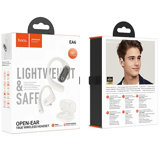 Бездротові TWS навушники Hoco EA6 Melody Milky White - фото 3