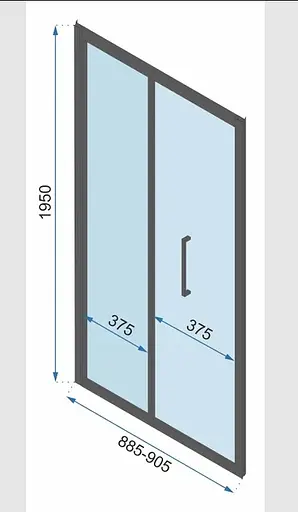 Душові двері Rea Rapid Fold 90 gold REA-K4129, універсальні, прозорий, золотий - фото 6