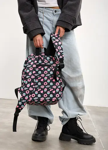 Жіночий рюкзак Sambag Talary чорний принт "Cake" 35 х 25 х 12 см (35312736) - фото 4