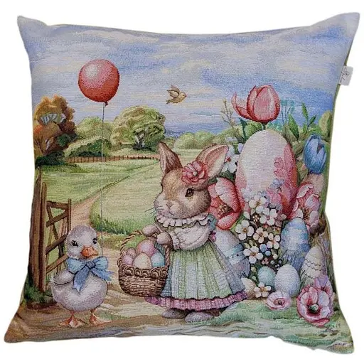 Подушка Прованс Настроение Зайчиха с утенком гобеленовая 45х45 см (44330) - фото 1