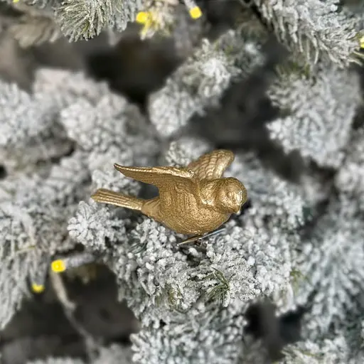 Елочная игрушка MIS LT Птичка 8х6х4 см золотой - фото 2