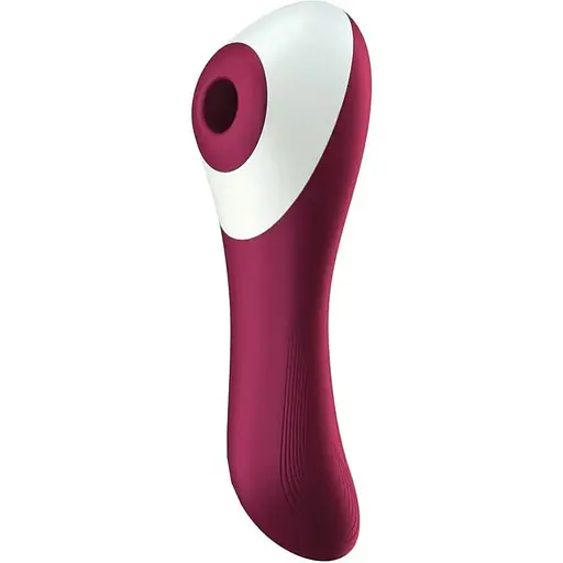 Вакуумний кліторальний стимулятор з вібрацією Satisfyer Dual Crush бордовий