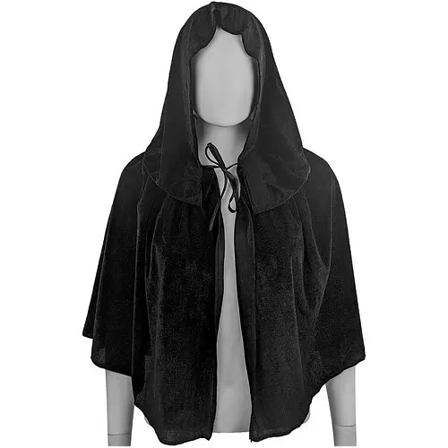 Плащ Черный бархат короткий - фото 2