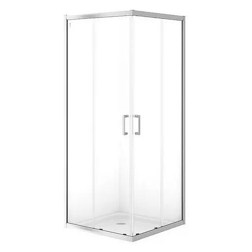 Душевая кабина Cersanit Brasco 80x80 см квадратная раздвижная прозрачное стекло без поддона хром S168 -005, прозрачный, хром - фото 1