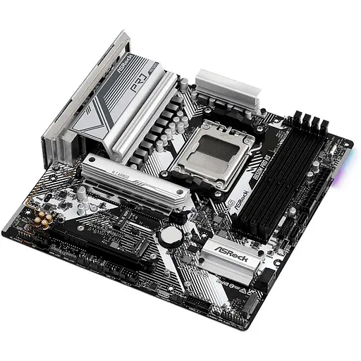Материнская плата ASRock AM5 B650M Pro RS, B650, 4xDDR5, Int.Video (CPU), 4xSATA3, 2xM.2, 1xPCI-E 4.0 x16, 1xPCI-E 3.0 x16, ALC897, 1 9xUSB3.2/8xUSB2.0, HDMI/DP, CrossFire, MicroATX - фото 4