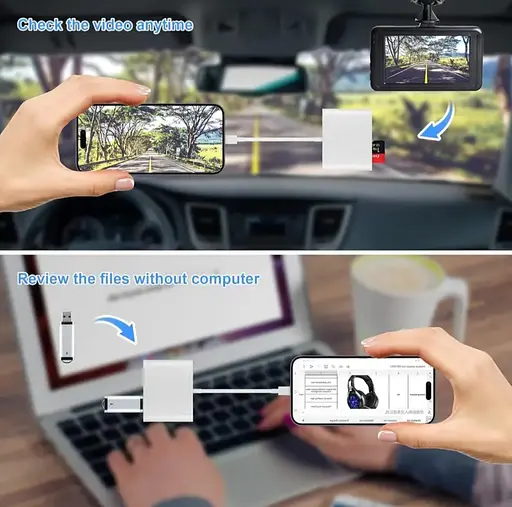 Універсальний кардридер 3-в-1 (SD/TF/CF) з Type-C і USB-портами, OTG-адаптер для телефонів, ноутбуків та ін. - фото 8