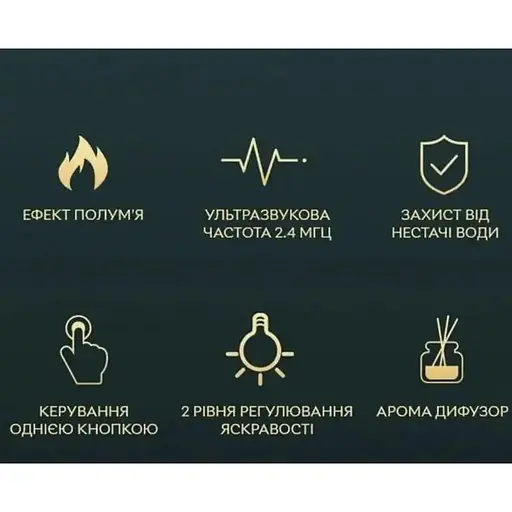 LED аромадиффузор-увлажнитель Ruhhy 22542 с эффектом огня - 7 цветов подсветки - фото 4