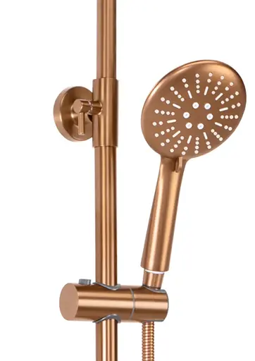 Душова система Rea Lungo brushed copper з термостатом та виливом REA-P8807, Теплий захід сонця - фото 4