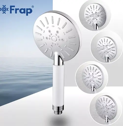 Душова лійка, 3-режим, білий/хром Frap F008, Білий - фото 2