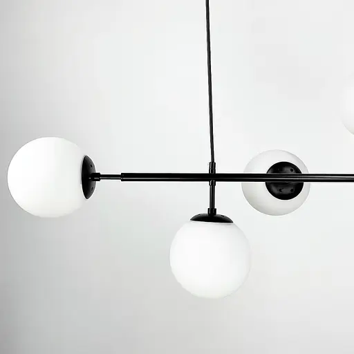 Люстра видовжена в чорному корпусі на 6 плафонів (тип A) Line.F SGJ 7/6A BK+BK - фото 4