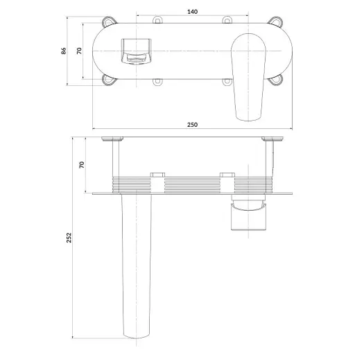 Смеситель для умывальника Cersanit Moduo S951-337 с коробкой скрытого монтажа Хром 30412 - фото 2