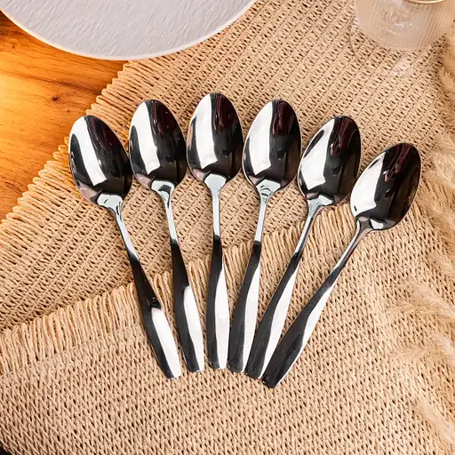 Набор чайных ложек Yiwu 6 штук из нержавеющей стали 14.5 см серебристый ложки чайные посуда нержавейка десерт кофе HP-16978-15 - фото 2