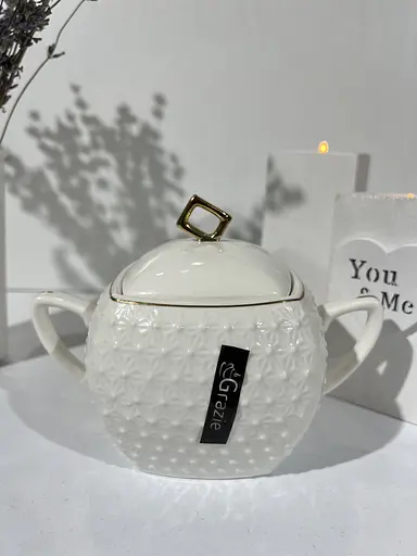 Сахарница Interos Снежная Королева с крышкой фарфоровая квадратная 500 мл белая 932511-А - фото 4