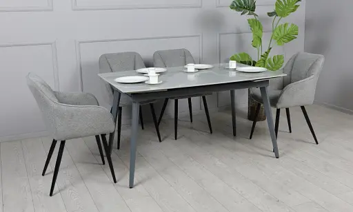 Стол Люкс серый глянец 1200/1800х800х760 серые ноги - фото 8