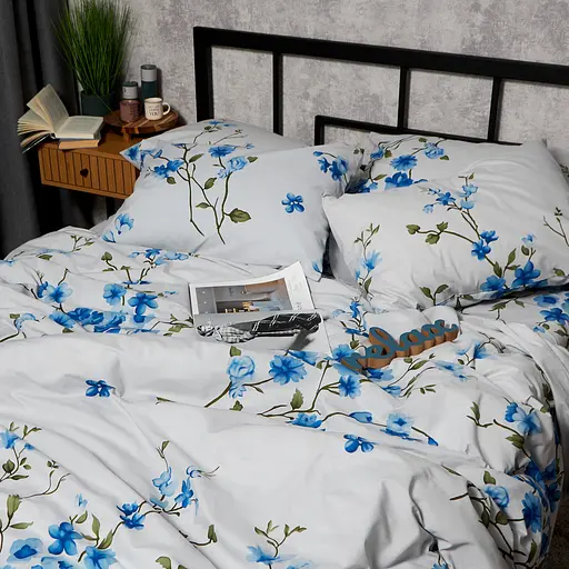 Комплект постельного белья Moon&Star Бязь Gold Люкс Sky Bloom King Size 220x240 наволочки 2х70х70 - фото 6