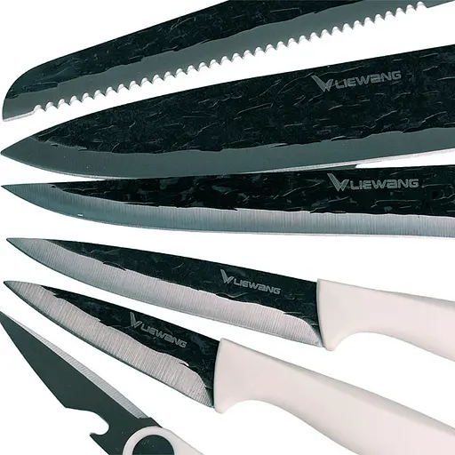 Набір кухонних ножів з підставкою 6 предметів, білий TS Kitchen HP1851057 - фото 4