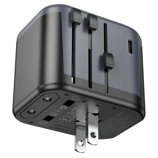 Сетевой зарядный устройство BOROFONE BAC12 Leader 3-port(1C2A) universal conversion charger Black - фото 4