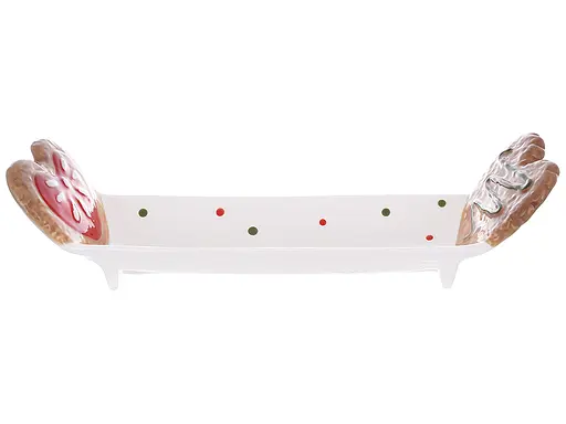 Блюдо сервировочное новогоднее BonaDi 834-391 Сердце из печенья керамика 26,5x8x6,4 см Белый - фото 2