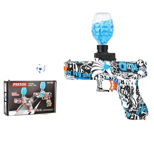 Пистолет, аккумулятор, стреляет гелевыми пулями, аксессуары, 27.5x17x7.5 см