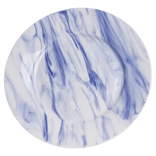 Столовый набор посуды тарелок и чашек 16 предметов на 4 персоны Marble Clara фарфоровый, обеденный столовый сервиз тарелок Синий Yiwu MD-16-3B - фото 7