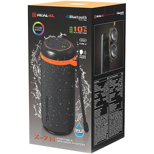 Портативна акустика Real-EL X-711 Black (EL121600026) - фото 9