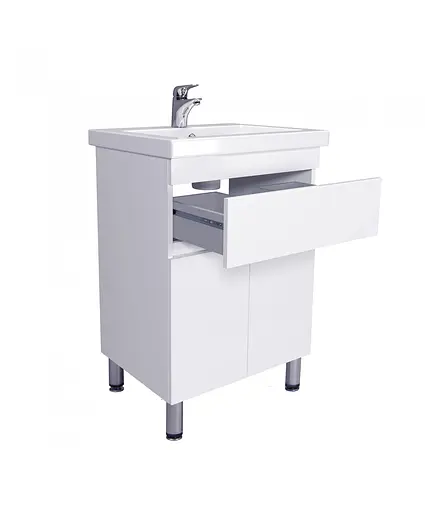 Тумба Мойдодир City White 60 з умивальником Como 60 Білий підлогова Білий - фото 6