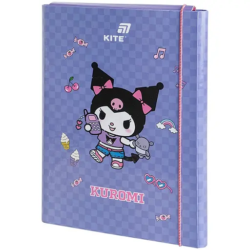 Папка для работы Kite Kuromi А4 на резинке (HK25-213-2)