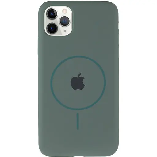 Чохол Epik Silicone Case Full Protective AA with MagSafe для Apple iPhone 11 Pro Max 6.5 Зелений/Pine green - фото 2