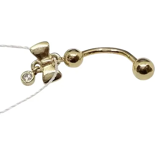 Золота сережка-пірсинг Імперія золота з фіанітом. ПС118И