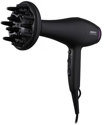 Фен Ardesto HD-Y222PRO, Black, 2200W, 2 швидкості, 3 режими, дифузор, концентратор, функція &quot;Cool Shot&quot;, захист від перегріву, Soft Touch покриття - фото 3