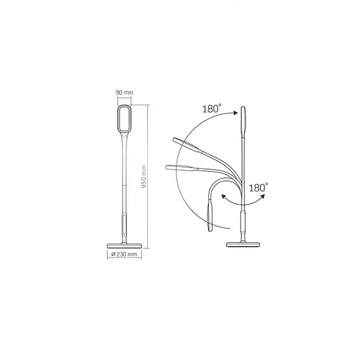 LED торшер белый VIDEX TF07W 14W 3000-5500K - фото 9