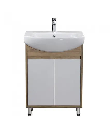 Тумба Мойдодир Oslo 60 Wood з умивальником Runa 60 дуб крафт/Білий - фото 4