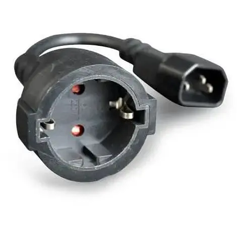 Кабель питания от сети, черный, 15 см, Cablexpert, IEC C14 - CEE 7/4, 3x0.75 мм² (PC-SFC14M-01) - фото 1