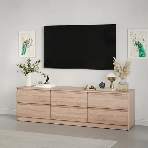 Тумба під телевізор MebelStar Нео 6Ш 180x43x53 см Дуб сонома (MBS-1291) - фото 1